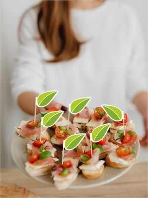 Home Yeşil Çay Yapraklı Ikramlık, Tatlı Sunumu, Kahve ve Çay Yanı, Davet ve Organizasyonlar Için Yeşil Çay Yaprağı Baskılı Bayrak Kürdan 10  cm  Veya 15  cm  30 Adet