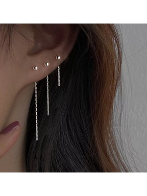 Takıconcept 3 Adet, Cerrahi Çelik Top Küpe, Küpe Seti, Kıkırdak Küpe