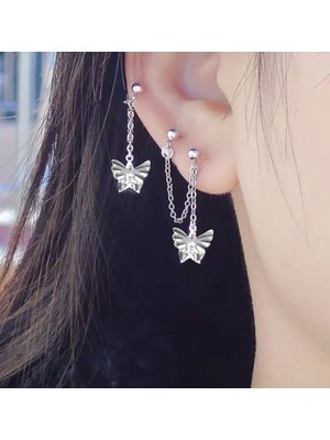 Takıconcept Kelebek Detaylı Zincir 3'lü Küpe