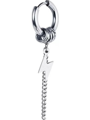 Takıconcept Şimşek Sallantılı Çelik Halka Küpe