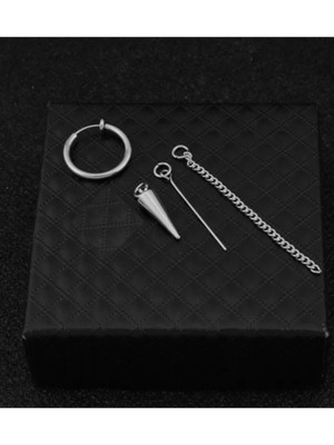 Takıconcept Deliksiz Sıkıştırma Bts Punk Mızrak Uçlu Küpe