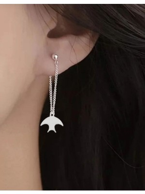 Takıconcept Martı Sallantılı Zincirli Çelik Top Küpe 2 Adet