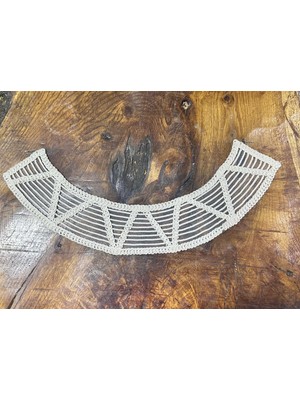 Gönülden Tasarım Nakış Işleme Krem Rengi Yaka Dikiş Giyim Aksesuarı 26X8 cm