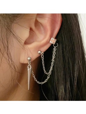 Takıconcept Zincir Detaylı Kulak Aksesuarı Kıkırdak Küpe