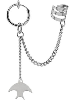 Ikisi Deliksiz Sıkıştırmalı 2'li Martı Küpe