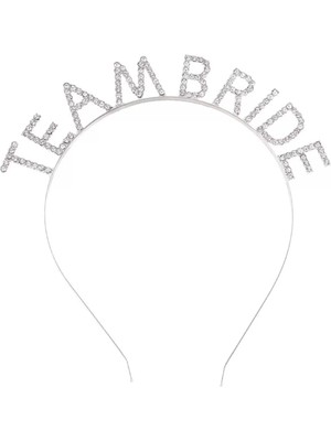 Exporanto Gümüş Kaplama Kristal Taşlı Team Bride Taç 16 x 17  cm