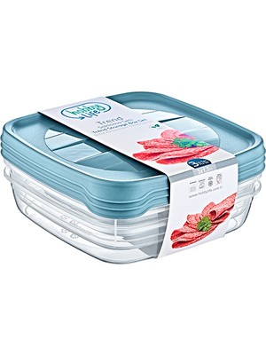 Trend Kare Saklama Kabı Seti 3 x 1,3 L