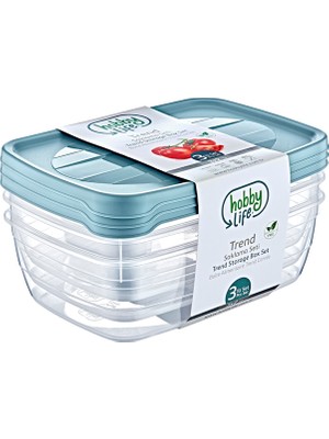Hobby Life Dikdörtgen Trend Saklama Kabı Seti 3 x 2 L