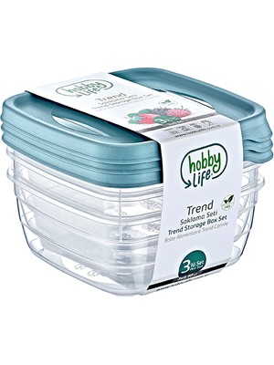 Kare Trend Saklama Kabı Seti 3 x 0,5 L