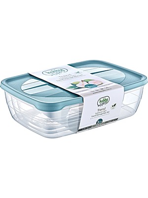 3'lü Dikdörtgen Trend Saklama Seti ( 1,2+2+3 L )