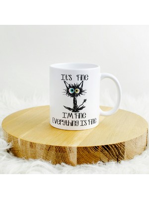 Deepcraft Iyiyim Bitik Kedi Kupa 300 Ml + Bardak Altlığı