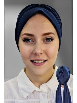 Tezzgelsin Kadın Lüks Sandy Kumaş Bağlamalı Pileli Tesettür Bone Şal