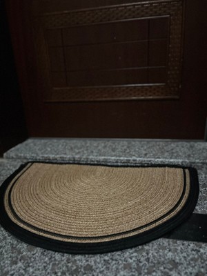 Yarım Ay Hasır Kapı Önü Paspası - Doğal Renk, Dekoratif Giriş Paspası