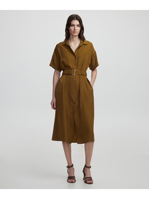 İpekyol Kuşaklı Gömlek Elbise IS1250002241070