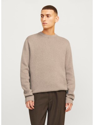 Jack & Jones Bisiklet Yaka Relaxed Kahve Erkek Kazak 12259666_JPRBLAMILANO Stıtch Knıt C