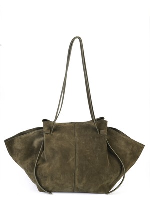 Ange Geniş Hacimli Deri Süet Omuz Çantası