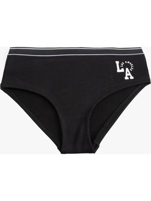 Koton Baskılı Yüksek Bel Pamuklu Kadın Hipster Külot