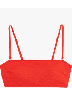 Koton Astarlı Hafif Dolgulu Çıkarılabilir Askılı Straplez Bikini Üstü