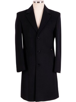 Blu % 100 Kaşmir Slim-Fit Palto