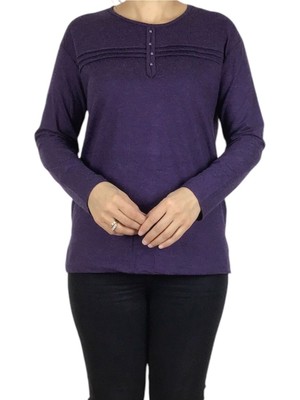 Kadın Yün Viskon Mevsimlik Sade Anne Bluz