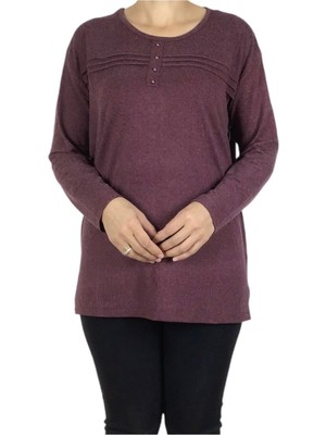 Kadın Yün Viskon Mevsimlik Sade Anne Bluz