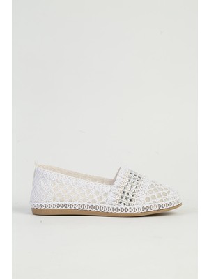 Pierre Cardin Beyaz Kadın Babet  Ayakkabı PC-54570