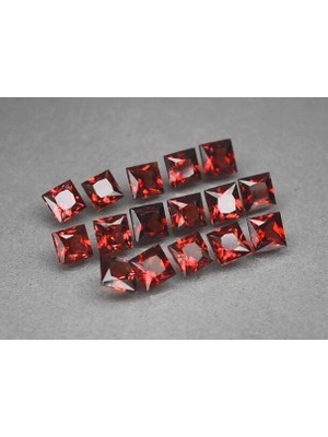 Aries 16PCS Lot 8.15 Ct T.w Vs-Vvs Square Natural Reddish Orange Garnet, Mozambique