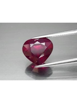 Aries 7.13 Ct 12.2x10.8 mm Heart Natural Purplish Pink Rhodolite Garnet, Mozambique