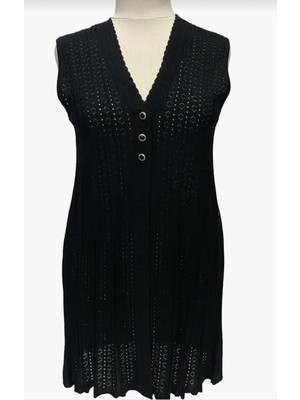 Ece Giyim Volanlı Uzun Merserize Yelek