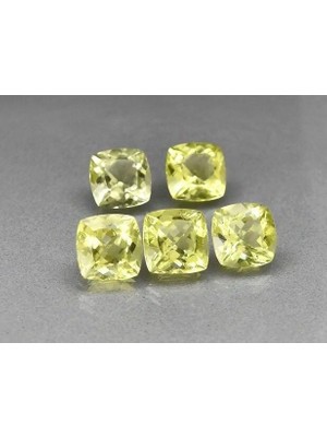 Aries 26.90 Ct 5pcs Lot  T.w Cushion Natural Yellow Lemon Quartz, Africa