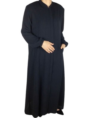 Kadın Petek Kumaş Kolları Lastikli Cepli Büyük Beden Ferace