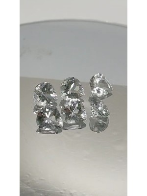 Aries 5.83 Ct  6pcs Lot   7x6.5  mm Pear Natural Goshenite Brazil