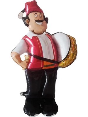 Patladı Gitti Amazan Davulcusu Folyo Balon Ramazan Süsleme Balonu 120 cm