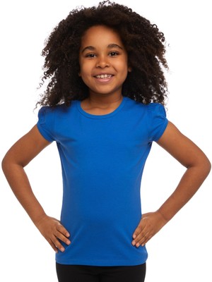 Saks Basic Kız Çocuk Sıfır Yaka Karpuz Kol Tişört