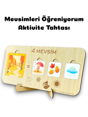Bella Casa Kids Egitici Ahsap Mevsimler Öğrenme Bul Tak Oyunu, Egitici Oyuncak, Montessori Egitim Oyuncak