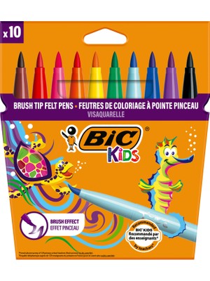 BIC Kids Visaquarelle Fırça Uçlu Keçeli Boya Kalemi 10 Renk