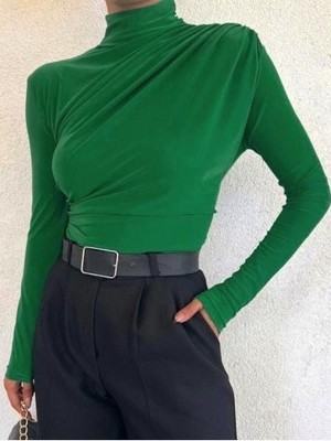 Mac Moda KADIN Yarım Boğaz Büzgülü Sandy Bluz