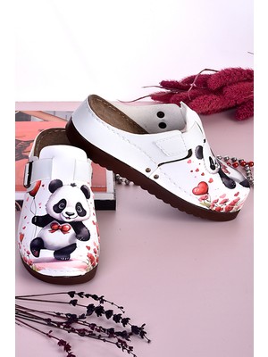 Azizsahinshoes 3035 Balon Tutan Panda Desenli Anatomik Terlik