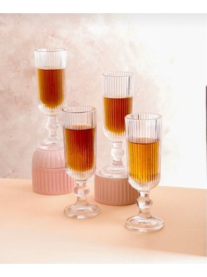 Yzhome 6'lı Kristal Cam Kahve Yanı Su Bardağı Kadeh Kupa Bardak