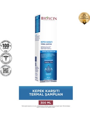 Bioxcin Kepek Karşıtı Termal Şampuan - Kepekli Saçlar İçin Yatıştırıcı ve Paraben İçermeyen Formül, 300 ml