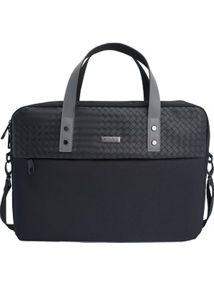 Lenyes 15-16 Inç Omuz Askılı Laptop Çantası Lenyes LB553 Voyagers Serisi Su Geçirmez Polyester Kumaş Siyah