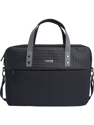Lenyes 13-14 Inç Omuz Askılı Laptop Çantası Lenyes LB552 Voyagers Serisi Su Geçirmez Polyester Kumaş Siyah