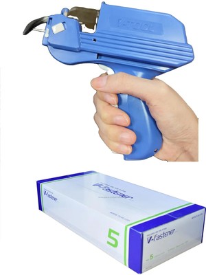 V Tool Otomatik Geçmeli Kılçık Tabancası ve 5 Inç Geçmeli Kılçık (5000 Adet) Komple Set Japon
