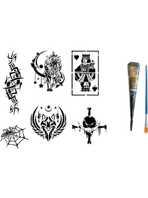 Airbrush Tattoo Tribal Şans Hint Kınasıyla Geçici Dövme Yapma Seti
