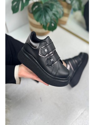 Günlük Kadın Sneaker Cırt Cırtlı Yüksek Topuk Tırtıklı Kaymaz Taban Yürüyüş Spor Ayakkabı 251