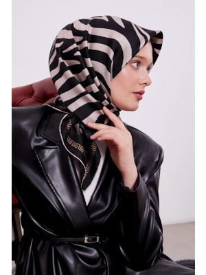 Levidor Zebra Desenli Twill Ipek Eşarp