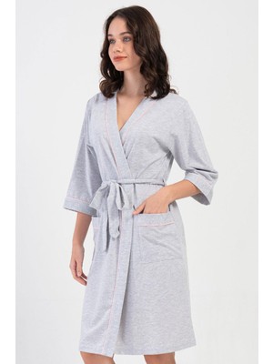 Kadın Büyük Beden Kapri Kol Rosebloom Sabahlık C1T8N1O904