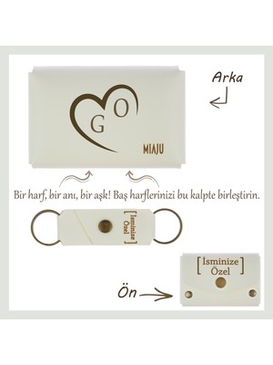 Miawiki Beyaz Renk, Sevgililer Günü’nde Ona Özel ! Harfli ve Kalp Işlemeli Cüzdan & Anahtarlık Seti