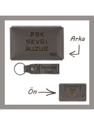 Miawiki Kül Gri, Içten Gelen Aşk, Sevgi, Huzur, Duygularınıza Hitap Eden Aşk, Isme Özel Cüzdan Hatıra Takımı