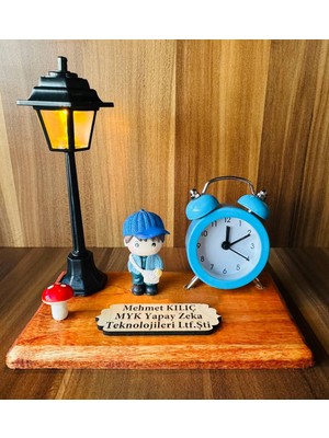 MYK Hediye ve Sanat Atölyesi Ahşap Ofis Masa Isimliği Işyeri Hediyesi Masaüstü Isimlik  Kişiye Özel Işıklı Ahşap Masaüstü Isimlik  Şık ve Özel Bir Ofis Hediyesi